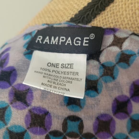 Rampage circle scarf, black, purple & blue geometric pattern - Picture 3 of 3